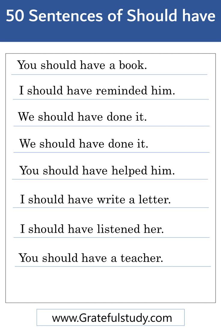 50 Sentences of Should