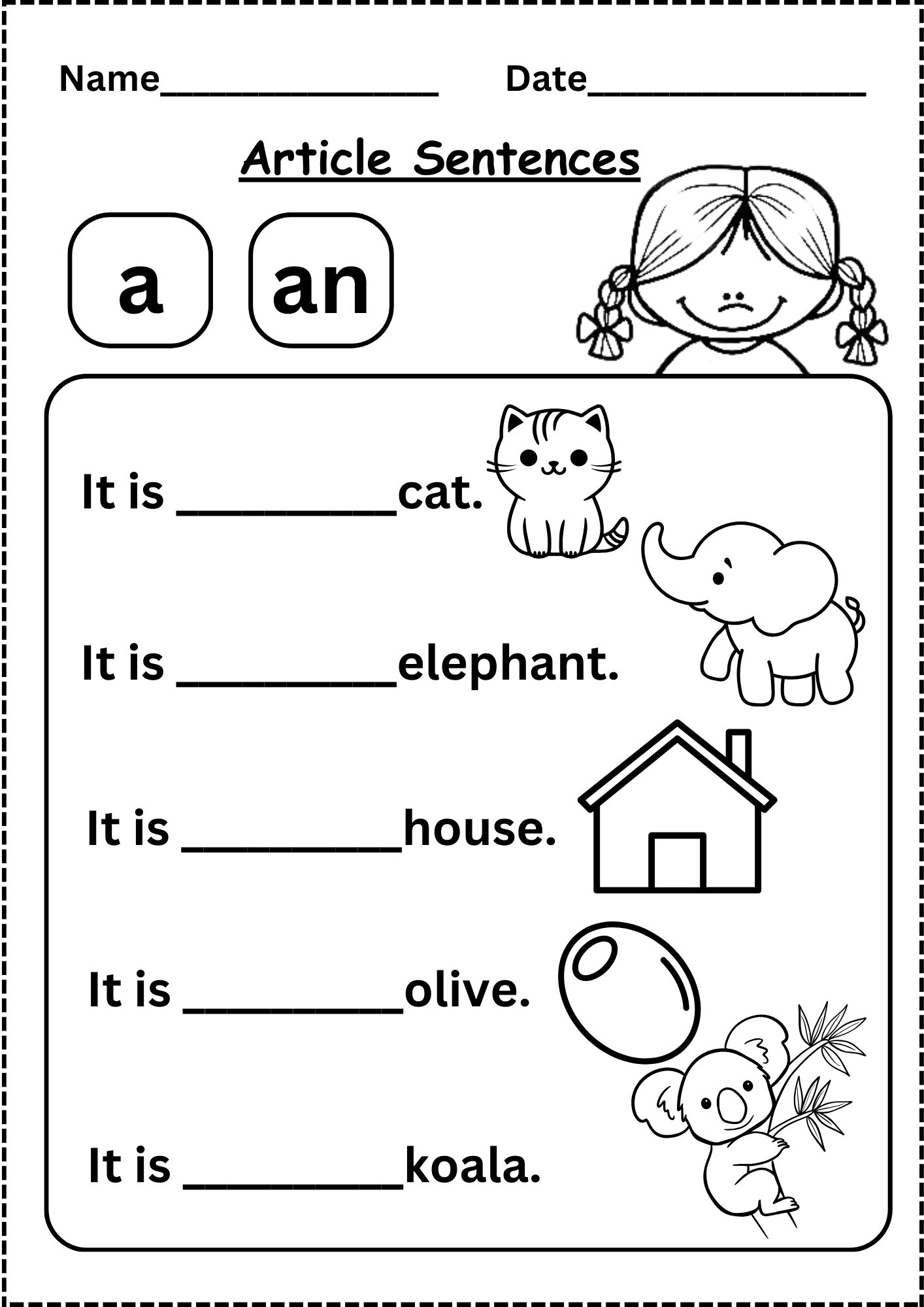 A an Worksheet