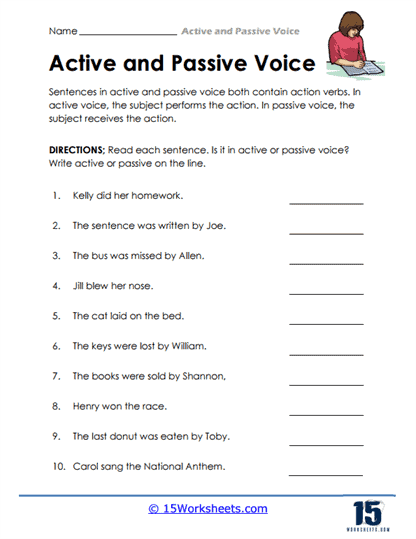 Active to Passive Voice Worksheets
