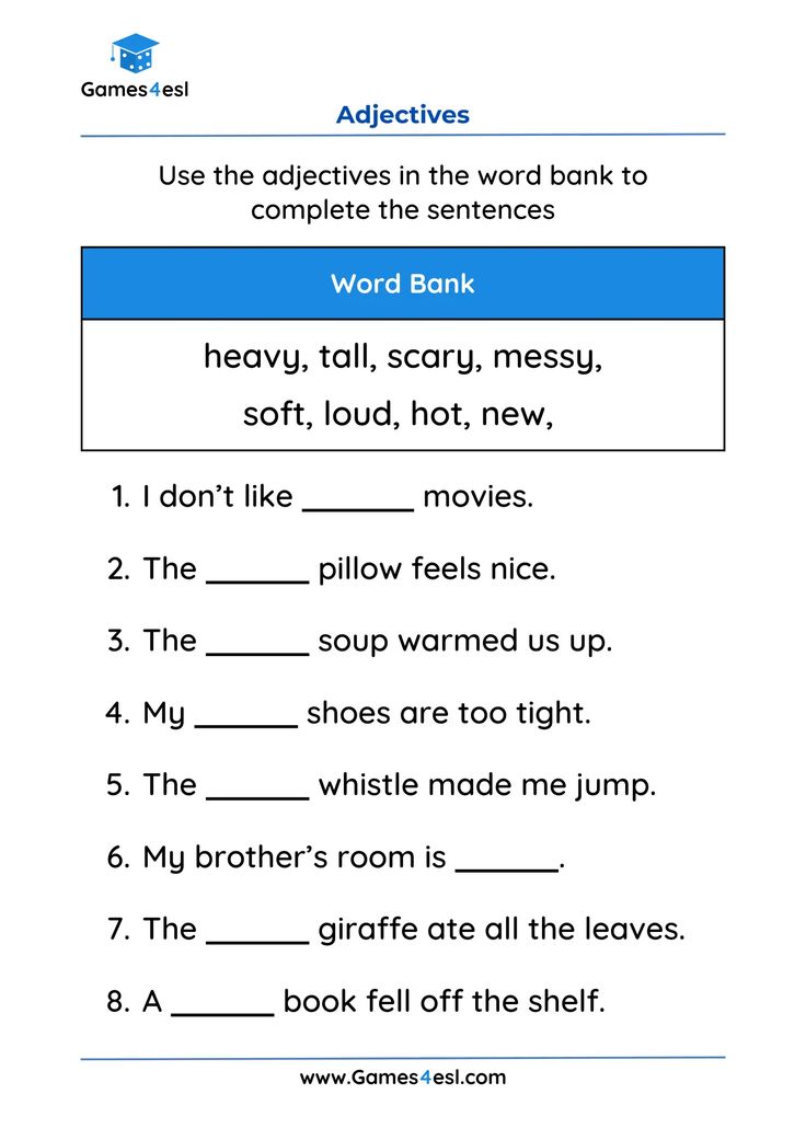 Adjective Worksheet for Class 2