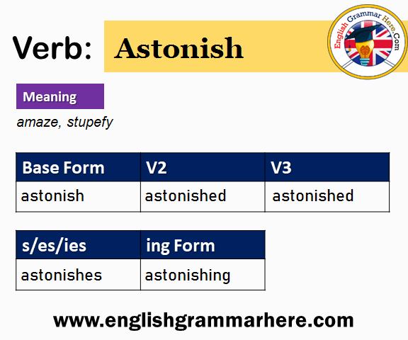 Astonish Past And Past Participle Form V1 V2 V3 V4 V5 Form of Astonish