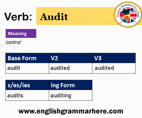 Audit Past And Past Participle Form V1 V2 V3 V4 V5 Form of Audit