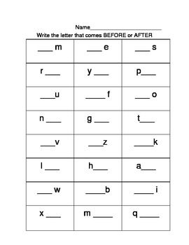 Before Alphabet Worksheets