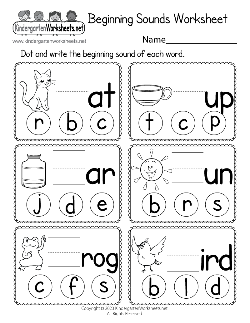 Beginning Sounds Worksheets