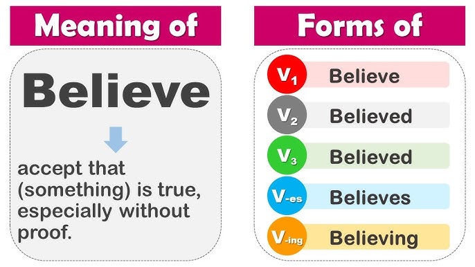 Believe Past And Past Participle Form V1 V2 V3 V4 V5 Form of Believe
