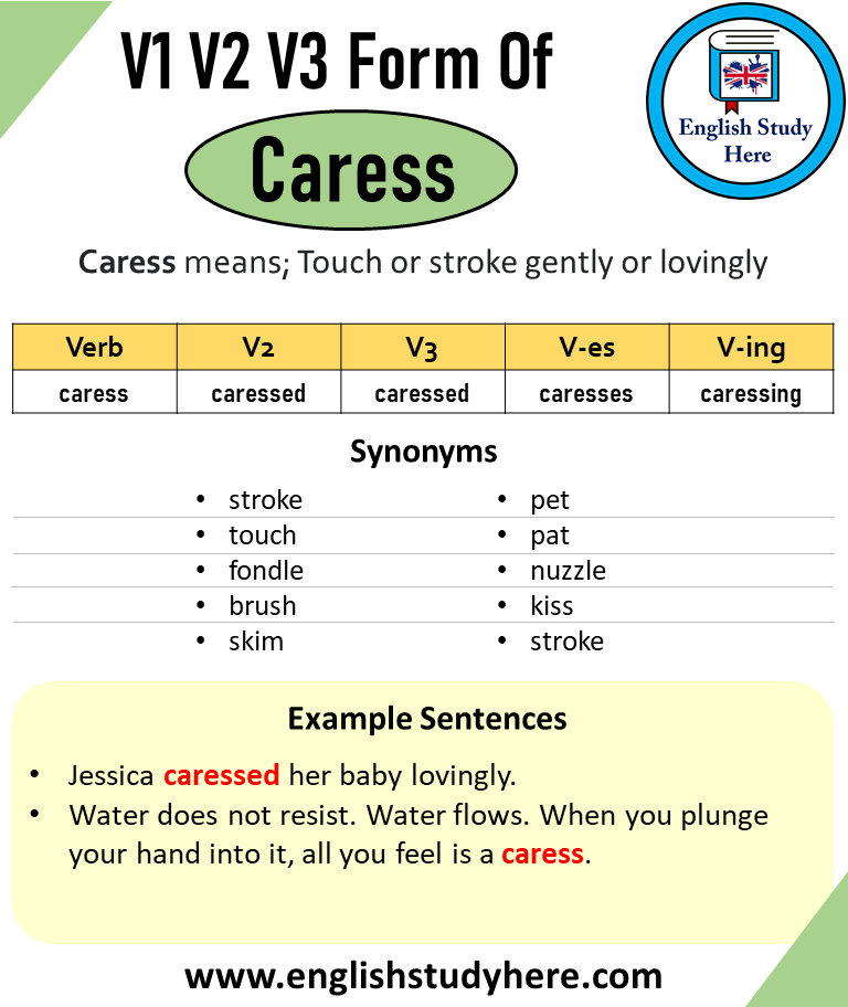 Caress Past And Past Participle Form V1 V2 V3 V4 V5 Form of Caress