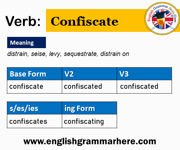 Confiscate Past And Past Participle Form V1 V2 V3 V4 V5 Form of Confiscate