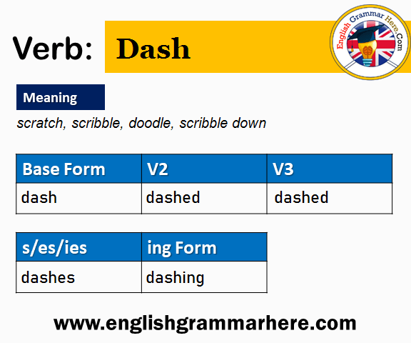 Dash Past And Past Participle Form V1 V2 V3 V4 V5 Form of Dash