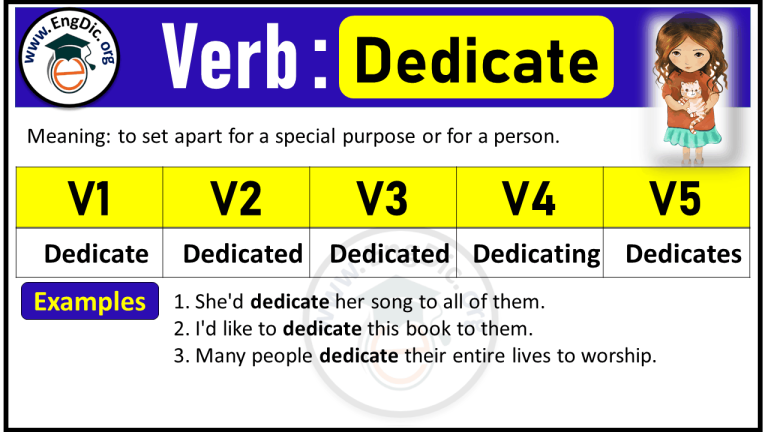 Dedicate Past And Past Participle Form V1 V2 V3 V4 V5 Form of Dedicate