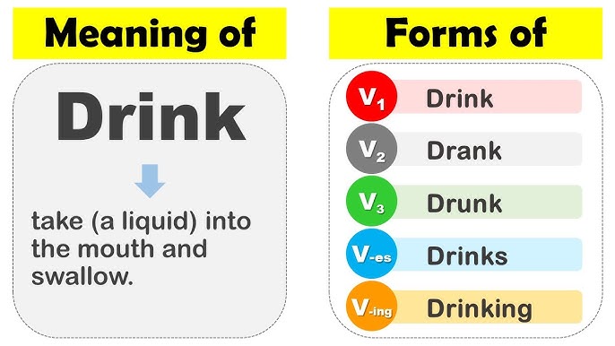 Drink Past And Past Participle Form V1 V2 V3 V4 V5 Form of Drink