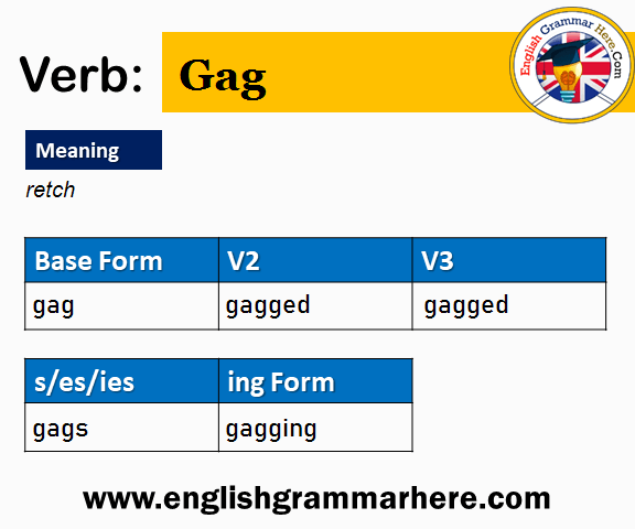 Gag Past And Past Participle Form V1 V2 V3 V4 V5 Form of Gag