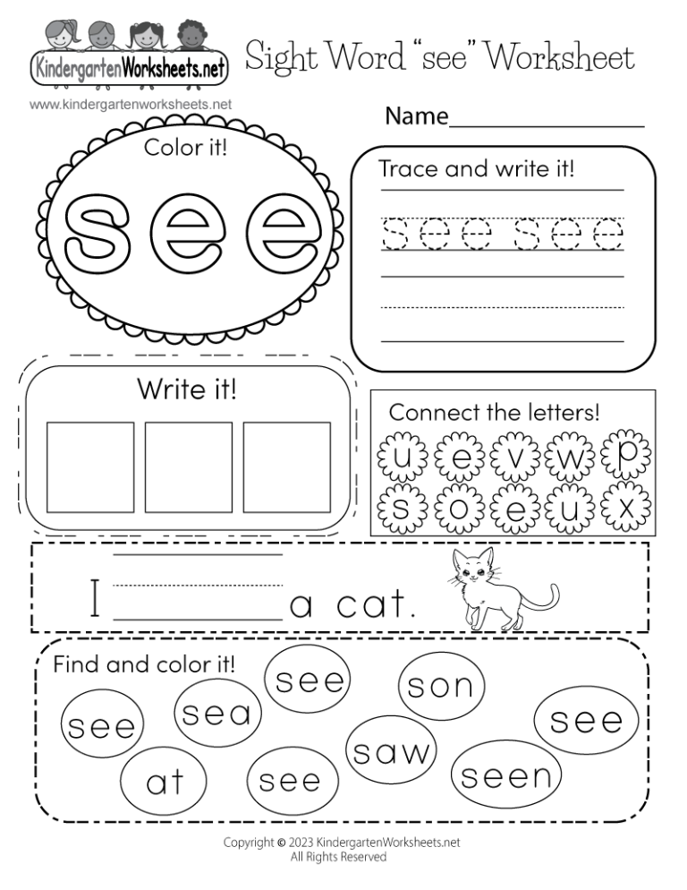 I See Worksheet