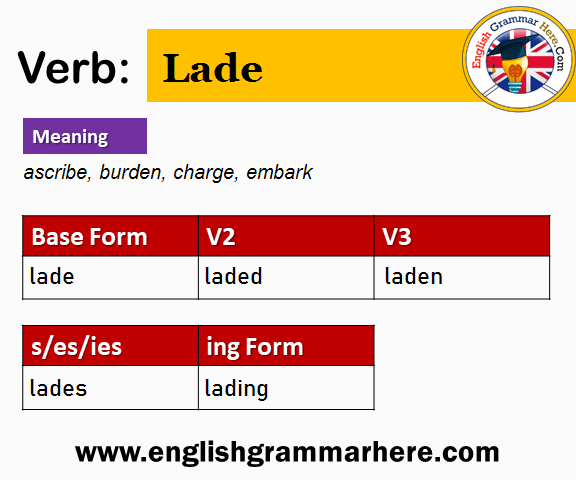 Lade Past And Past Participle Form V1 V2 V3 V4 V5 Form of Lade