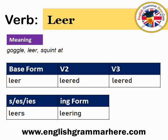 Leer Past And Past Participle Form V1 V2 V3 V4 V5 Form of Leer