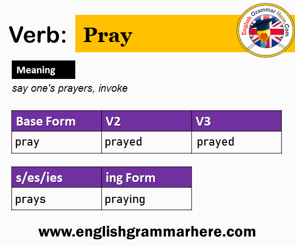 Pray Past And Past Participle Form V1 V2 V3 V4 V5 Form of Pray