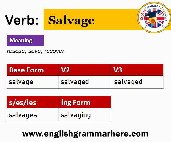 Salvage Past And Past Participle Form V1 V2 V3 V4 V5 Form of Salvage