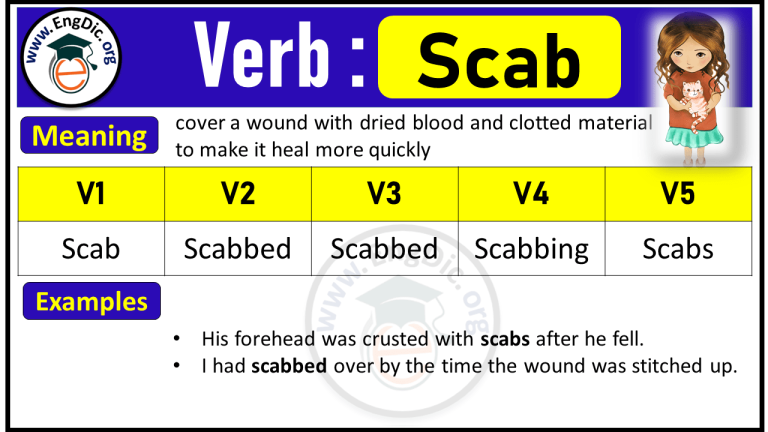 Scab Past And Past Participle Form V1 V2 V3 V4 V5 Form of Scab