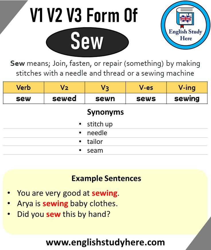 Sew Past And Past Participle Form V1 V2 V3 V4 V5 Form of Sew