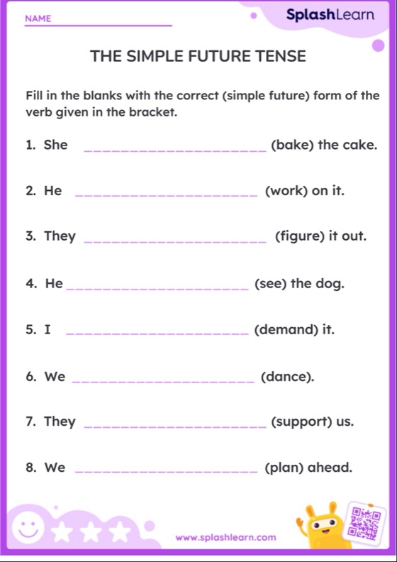 Simple Future Tense Worksheet