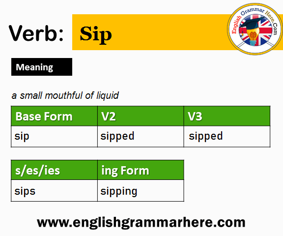 Sip Past And Past Participle Form V1 V2 V3 V4 V5 Form of Sip