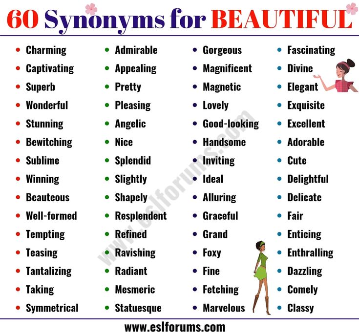 Synonyms of Beautiful Synonym Words for Beautiful
