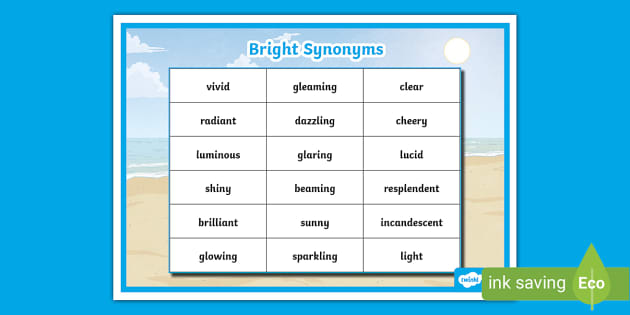 Synonyms of Bright Synonym Words for Bright