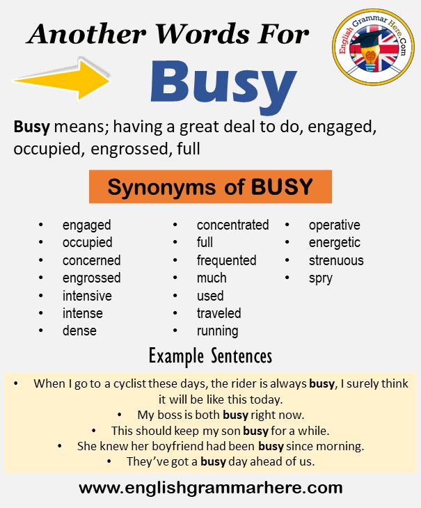 Synonyms of Busy Synonym Words for Busy