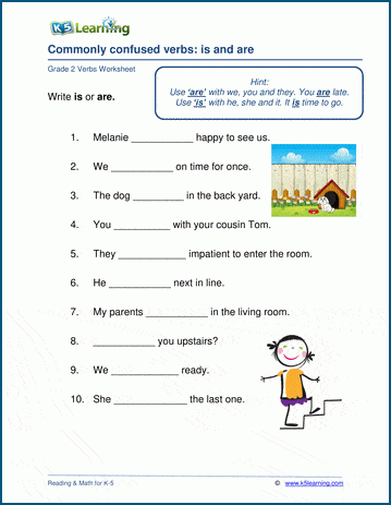 Verb Worksheets for Grade 2
