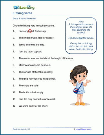 Verb Worksheets for Grade 3